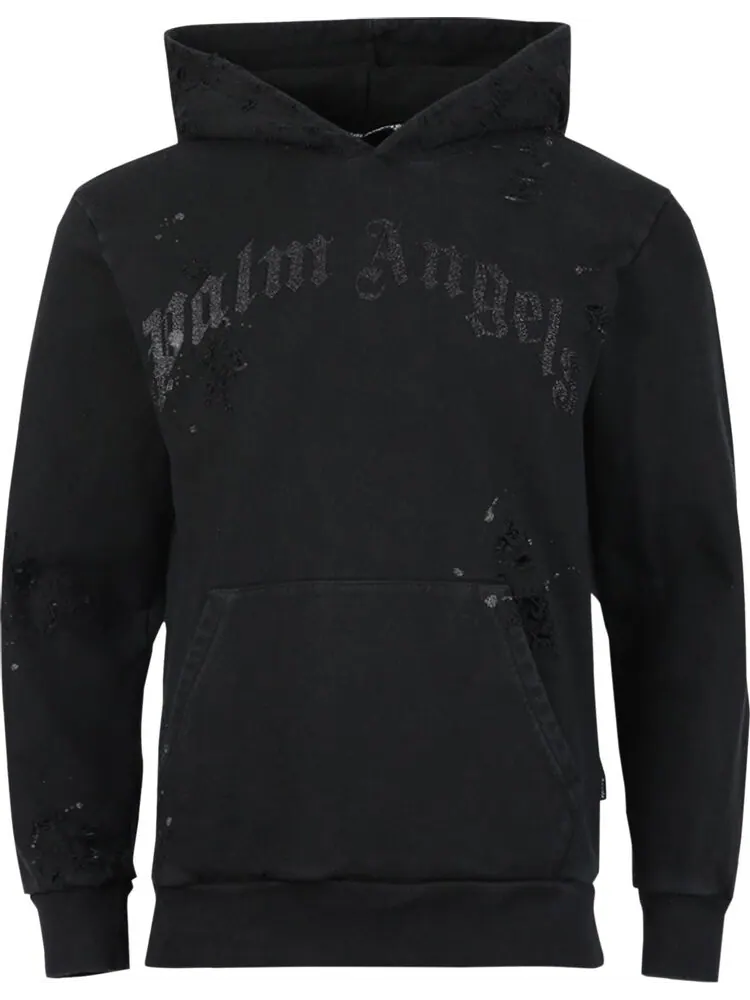 Худи Palm Angels GD Glittered Logo Hoody 'Black' — изображение 1 из 1, черный