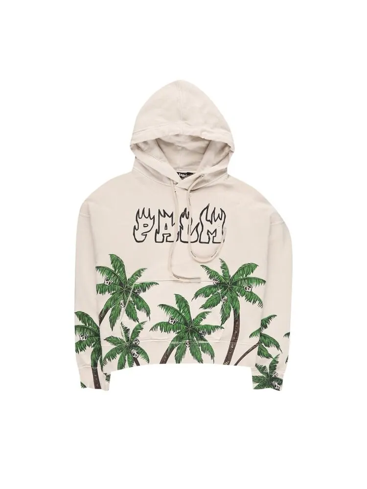 Худи Palm Angels Palms And Skull Vintage Hoodie 'White' — изображение 1 из 2, белый
