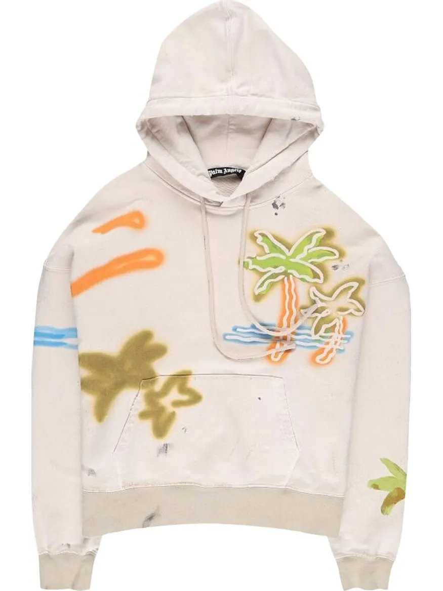 Худи Palm Angels Palm Neon Hoodie 'Off White/Multicolor' — изображение 1 из 2, бежевый