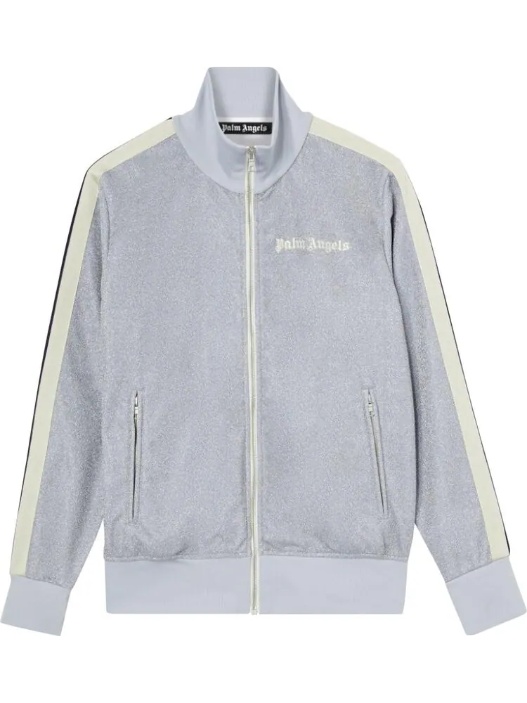 Куртка Palm Angels Lurex Track Jacket 'Silver/Off White' — изображение 1 из 1, серебряный
