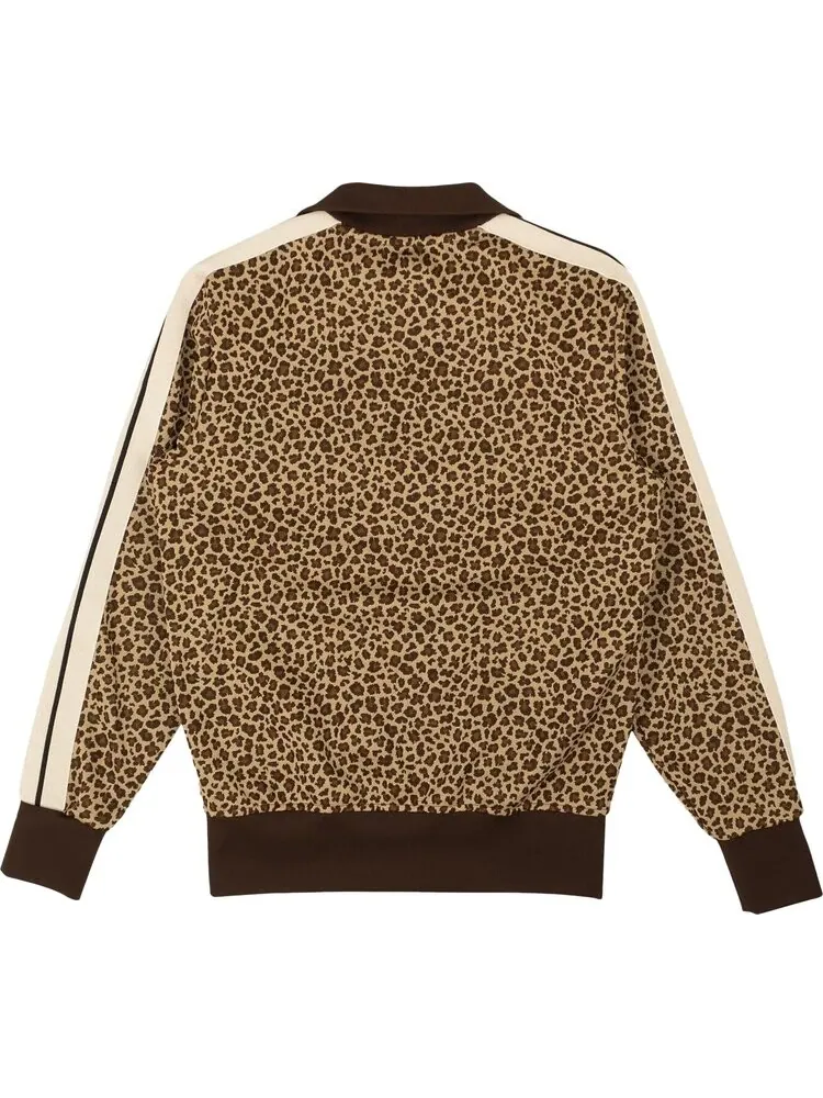 Куртка Palm Angels Leopard Jacquard Track Jacket 'Beige/Off White' — изображение 2 из 2, коричневый