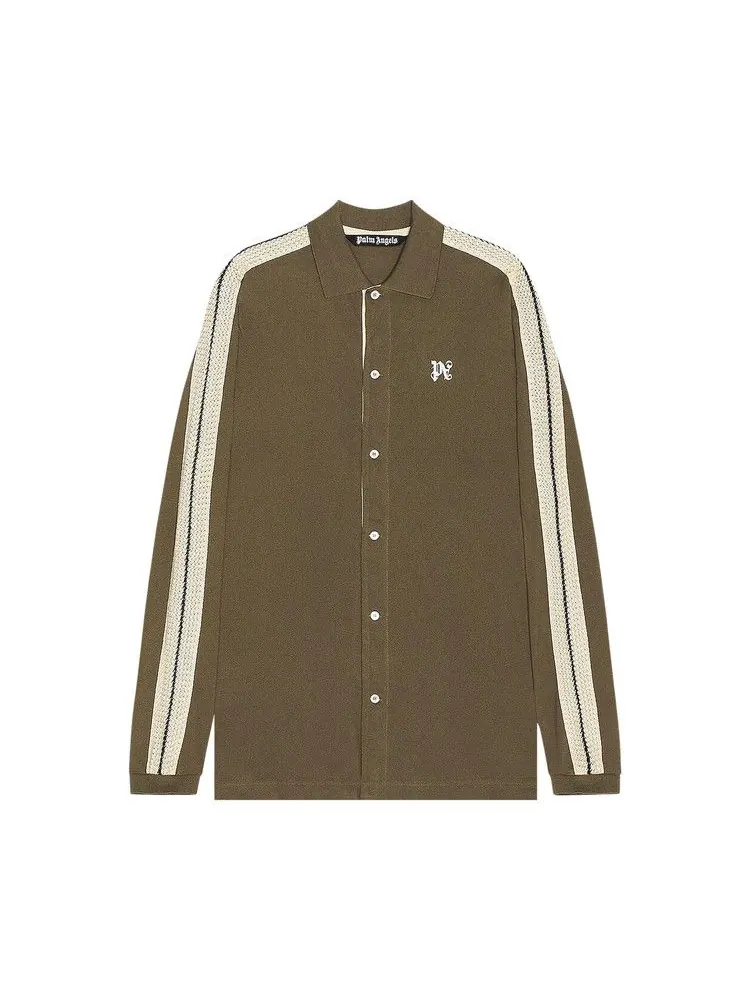 Куртка Palm Angels Monogram Piquet Trackshirt — изображение 1 из 2, коричневый/белый