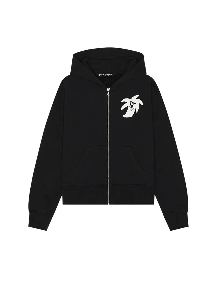 Худи Palm Angels Hunter Zipped Hoodie — изображение 1 из 2, черный/белый