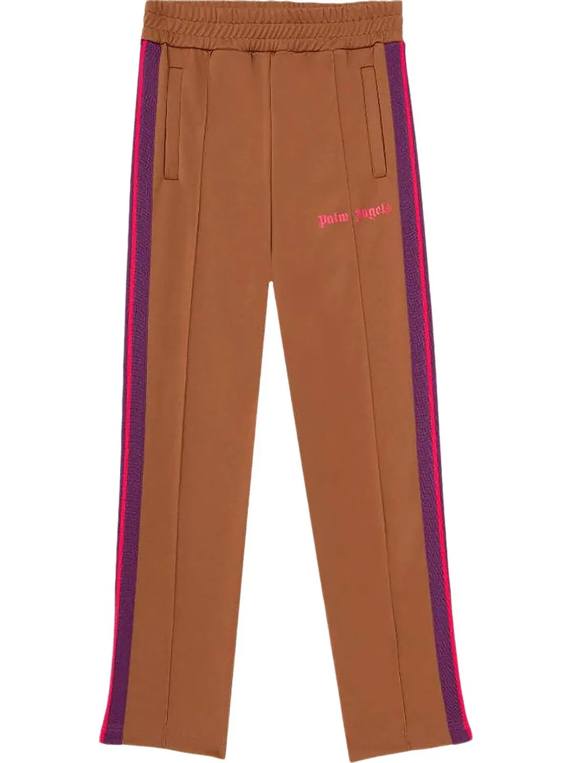 Брюки Palm Angels College Slim Track Trousers 'Brown Magenta' — 1