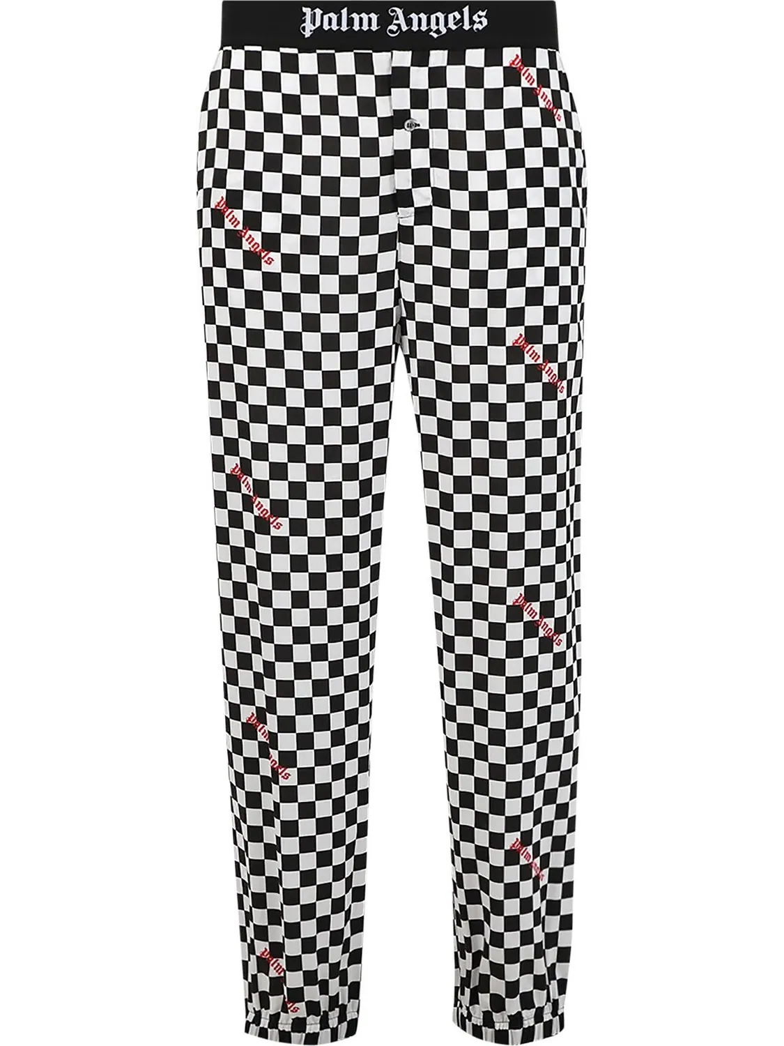 Брюки Palm Angels Damier Print Easy Pants 'Black/Red' — изображение 1 из 1, черный