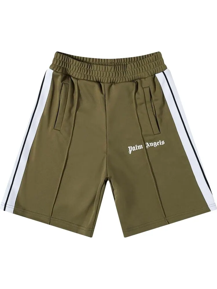 Шорты Palm Angels Classic Track Shorts 'Military/White' — изображение 1 из 1, зеленый