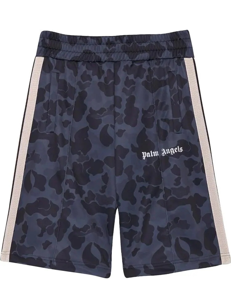 Шорты Palm Angels Night Camo Track Short 'Black/White' — изображение 1 из 2, черный
