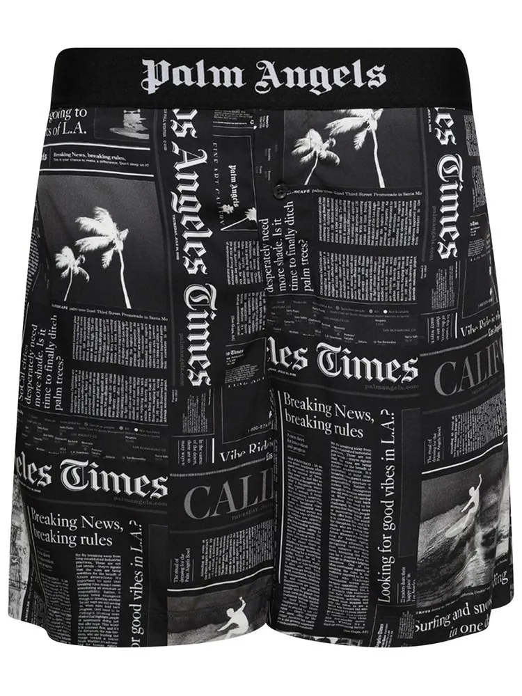 Шорты Palm Angels x La Times News Shorts — изображение 1 из 1, черный