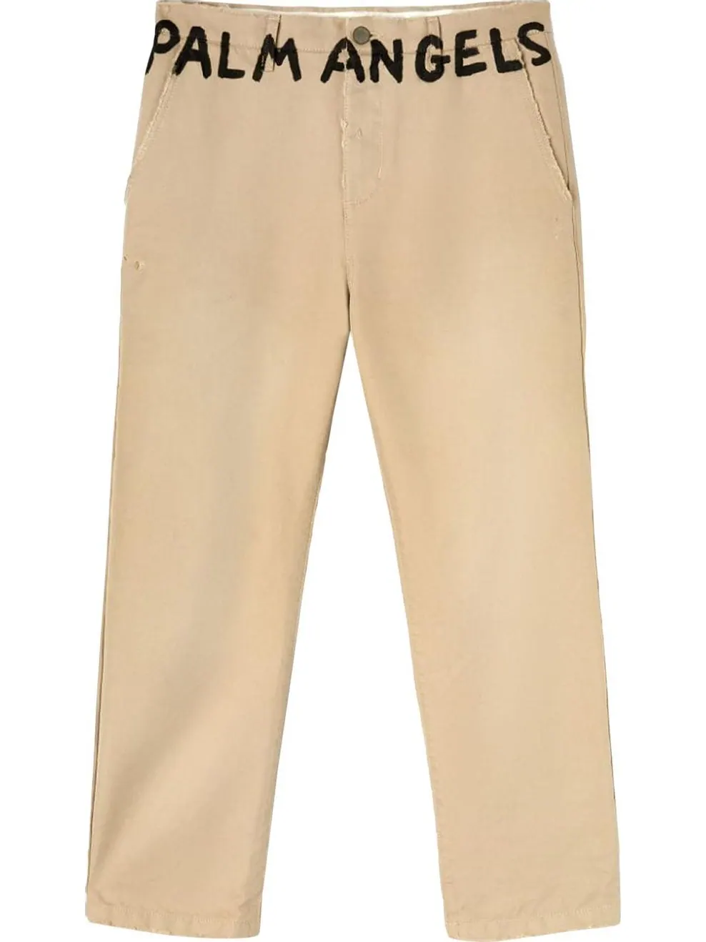 Брюки Palm Angels Seasonal Logo Pants 'Beige/Black' — 1