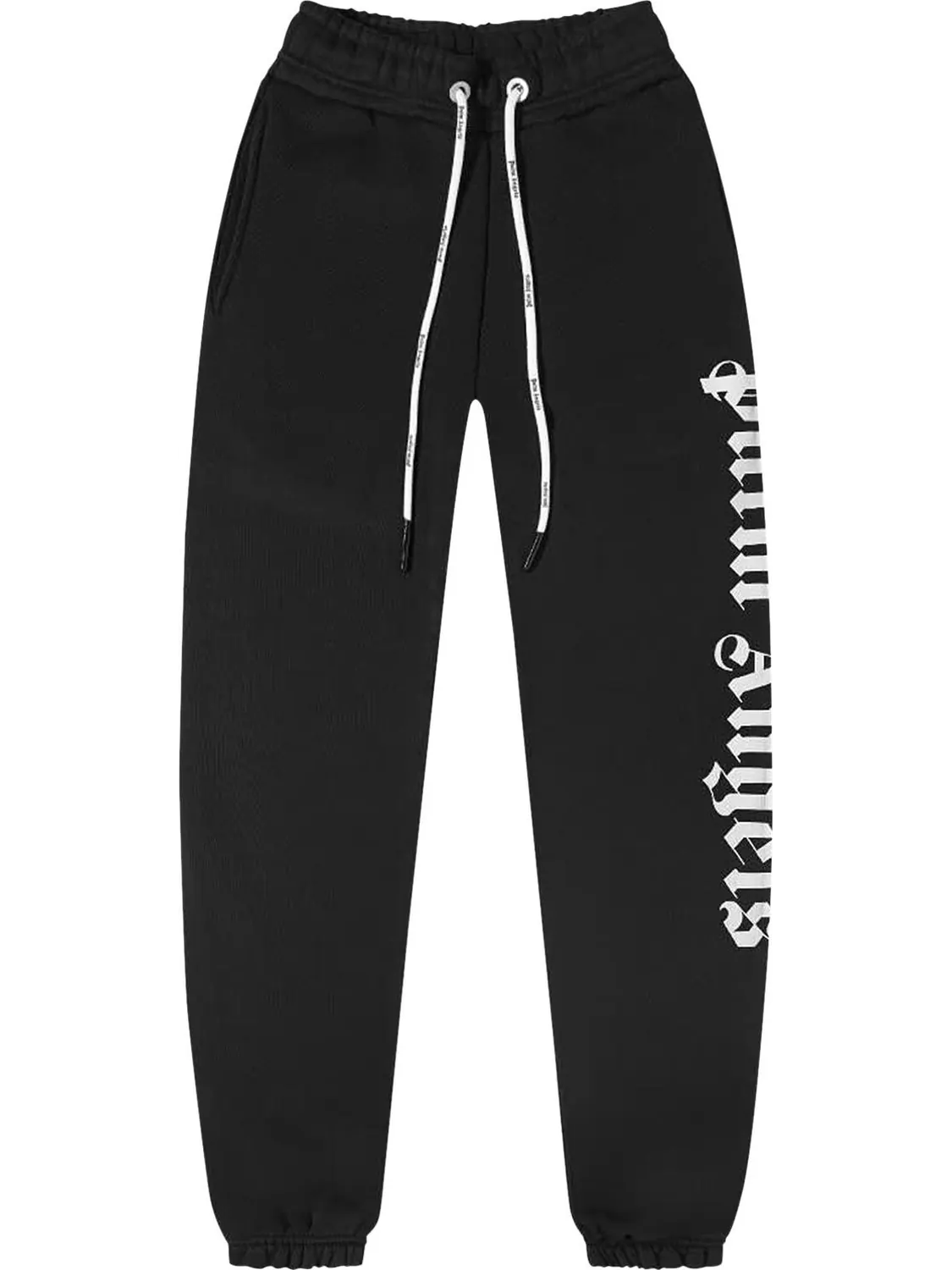 Спортивные брюки Palm Angels Side Logo Sweatpants 'Black/White' — изображение 1 из 2, черный