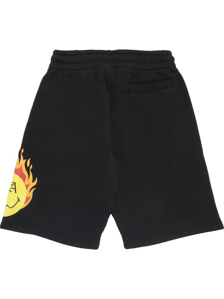 Спортивные шорты Palm Angels Burning Head Sweatshorts 'Black/Yellow' — изображение 2 из 3, черный