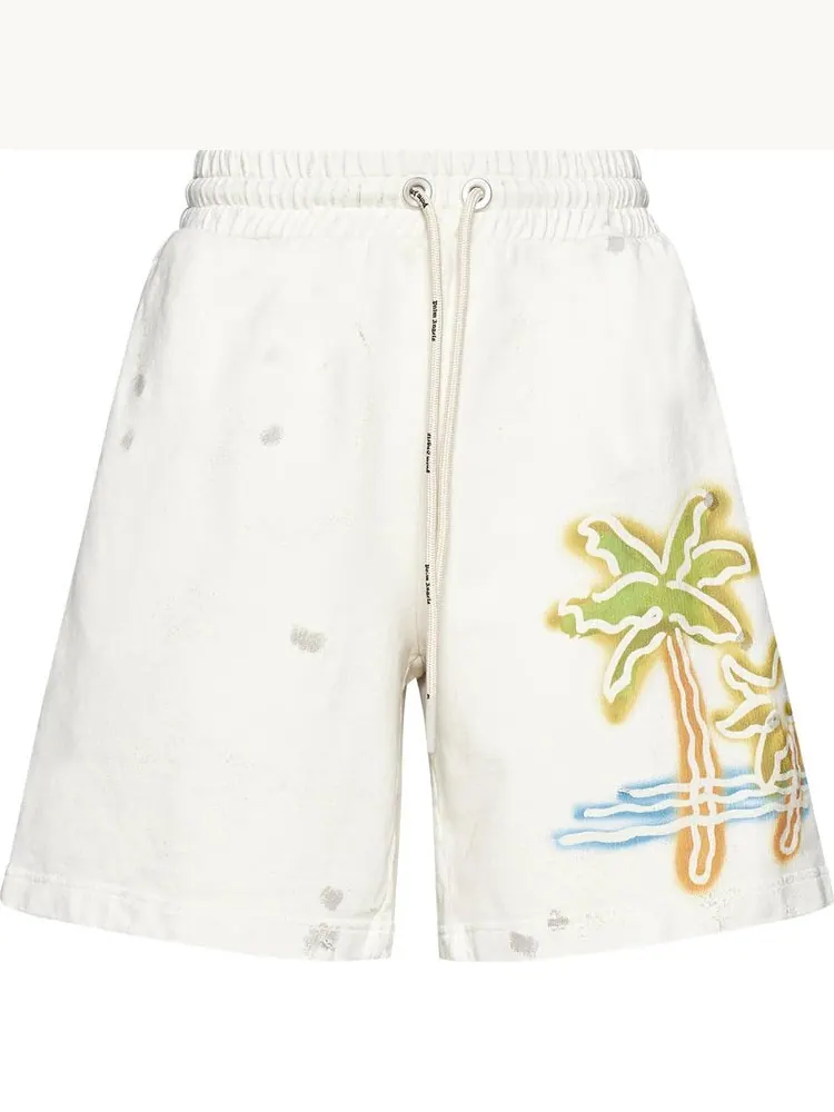 Спортивные шорты Palm Angels Palm Neon Sweatshorts 'Off White/Multicolor' — изображение 1 из 1, белый