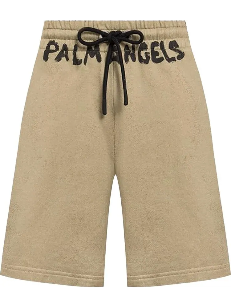 Спортивные шорты Palm Angels Seasonal Logo Sweatshorts Military Black — изображение 1 из 1, мульти