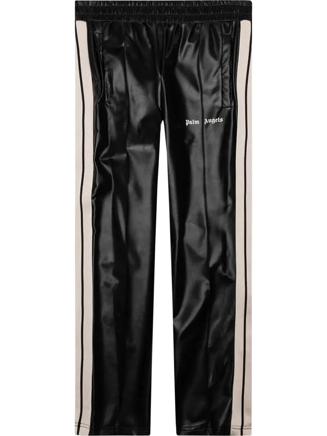 Брюки Palm Angels Like Leather Track Pants 'Black/White' — изображение 1 из 2, черный