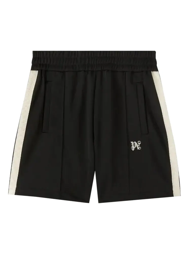 Шорты Palm Angels Monogram Track 'Black/Butter' — изображение 1 из 1, черный