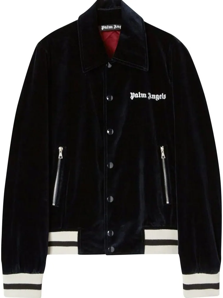 Куртка Palm Angels Sunday Baseball Jacket 'Indigo/Off White' — изображение 1 из 1, синий