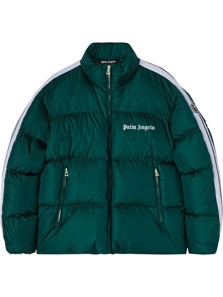 Куртка Palm Angels Classic Track Down Jacket 'Green/White' — изображение 1 из 1, зеленый