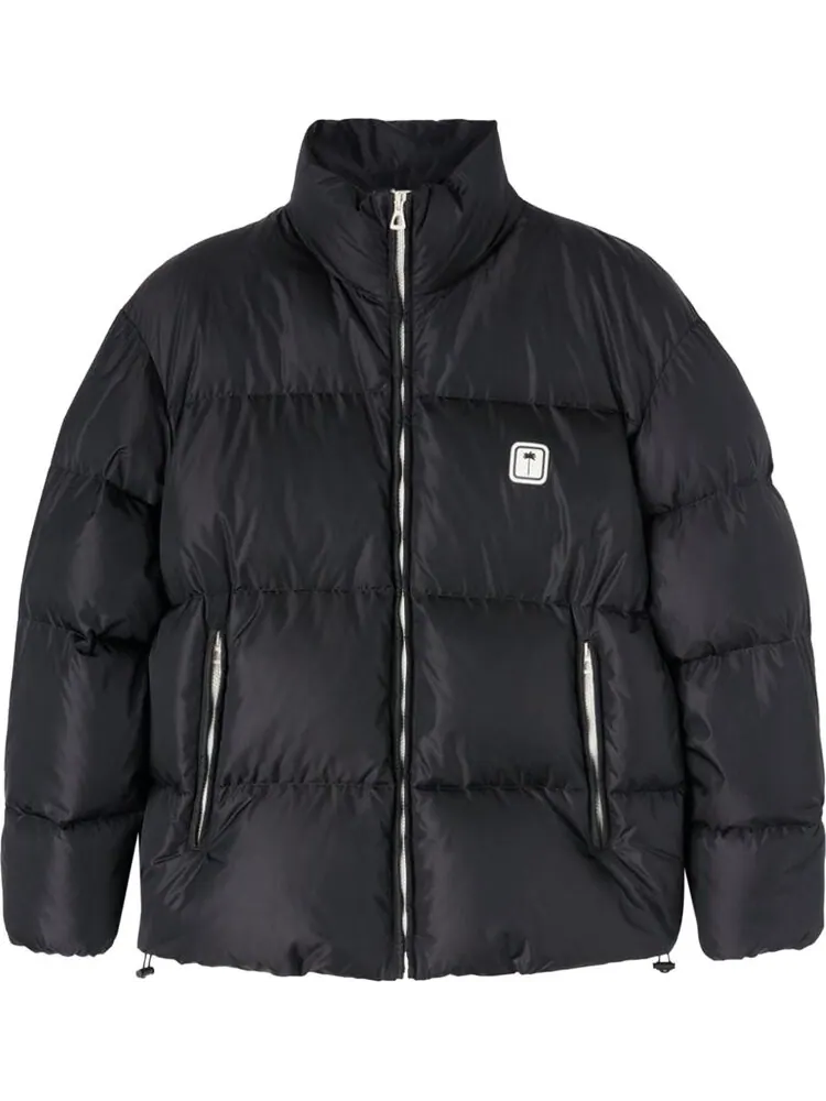 Куртка Palm Angels Logo Down Jacket 'Black/White' — изображение 1 из 1, черный