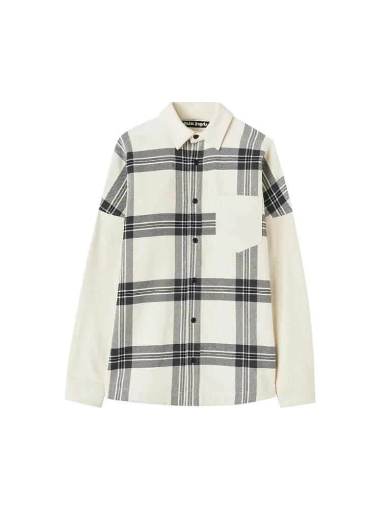 Рубашка Palm Angels Logo Check Overshirt — изображение 1 из 1, белый