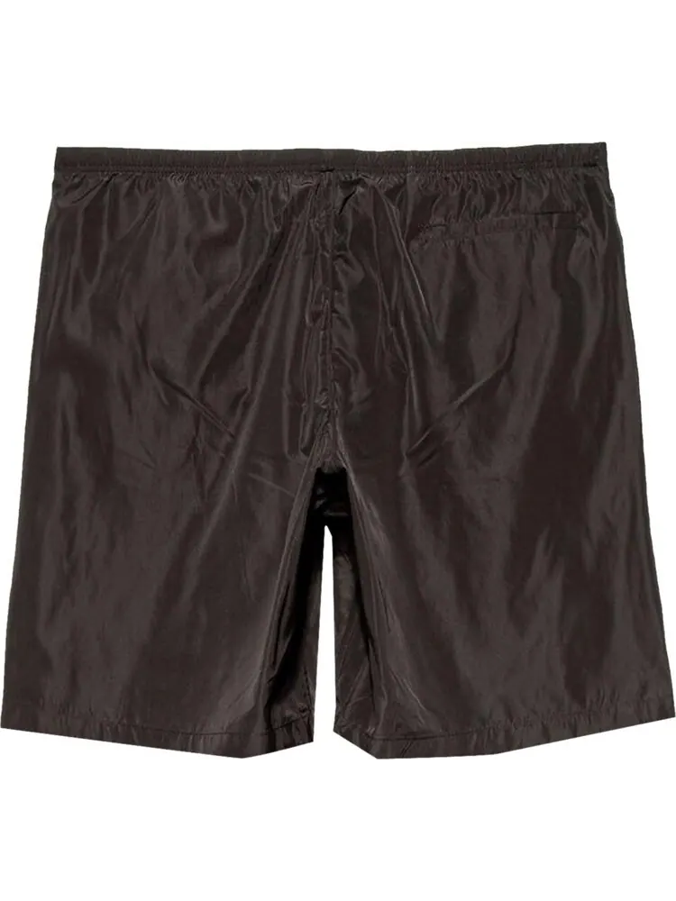 Шорты Palm Angels Curved Logo Swim Short 'Black/White' — изображение 2 из 2, черный