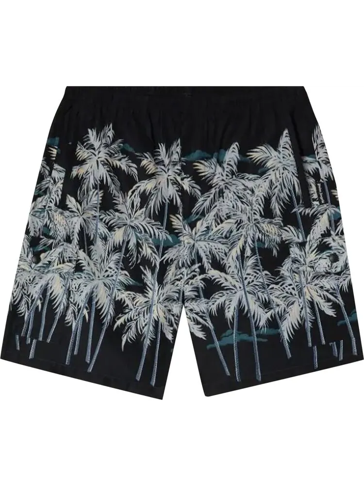 Шорты для плавания Palm Angels Allover Palms Swimshort 'Black/Off White' — изображение 1 из 1, черный