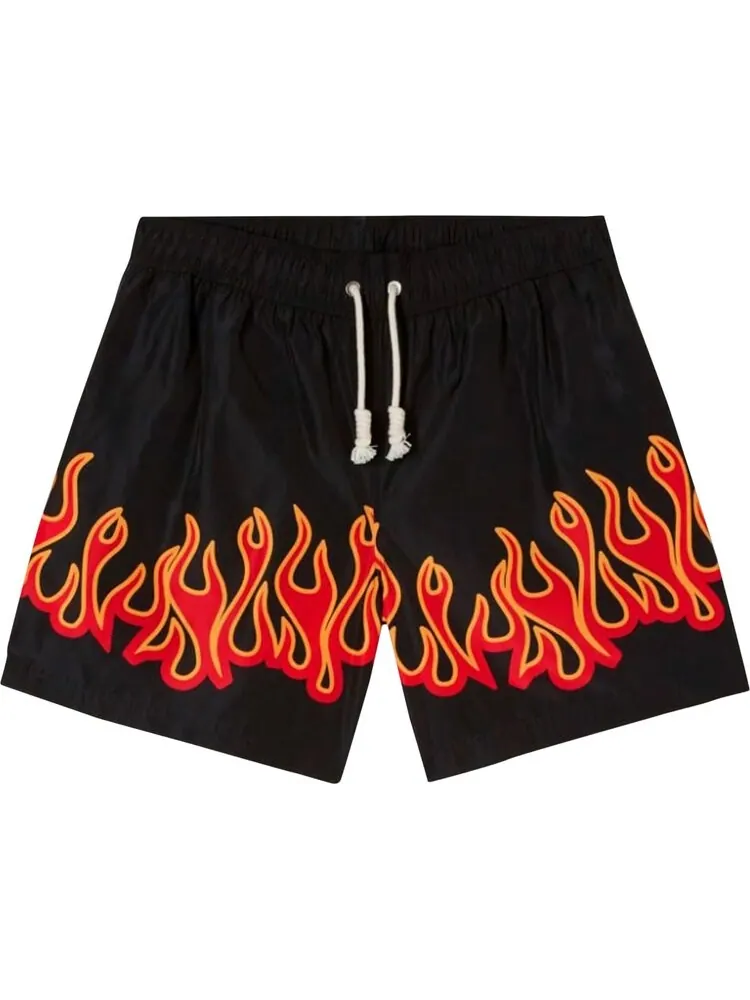 Шорты Palm Angels Burning Flames Print Swim Short 'Black/Red' — изображение 1 из 1, черный