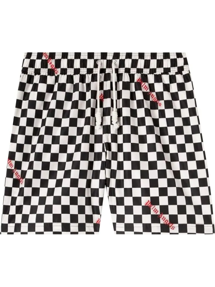 Шорты Palm Angels Damier Print Swim Short 'Black/Red' — изображение 1 из 1, черный