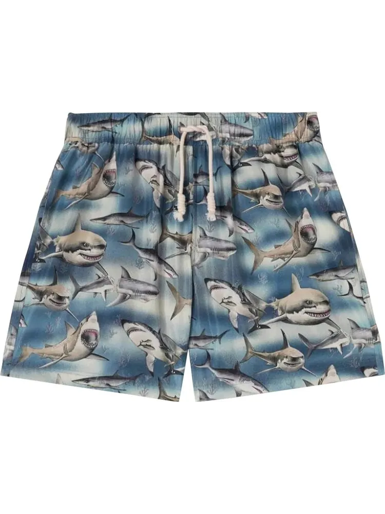 Шорты для плавания Palm Angels Sharks Swimshorts 'Blue' — изображение 1 из 1, синий