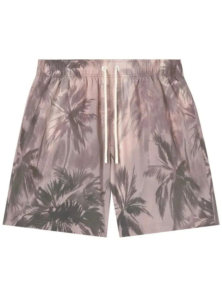 Шорты для плавания Palm Angels Sunset Palms Swimshorts — изображение 1 из 1, бежевый/черный