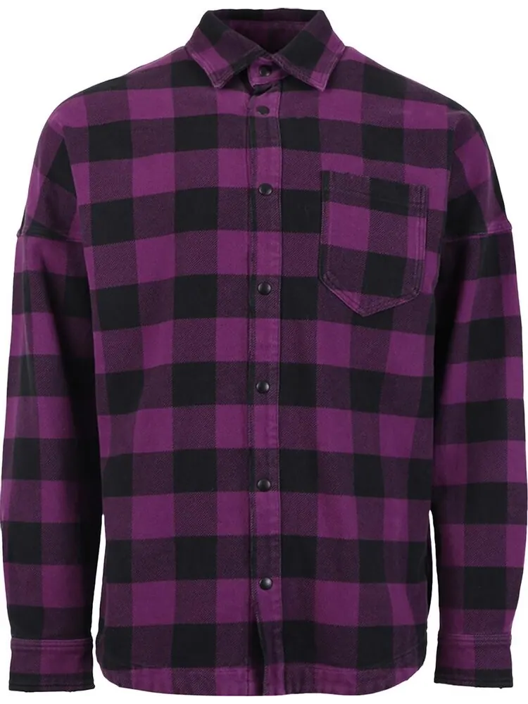 Рубашка Palm Angels Classic Logo Overshirt 'Purple/White' — изображение 1 из 1, фиолетовый