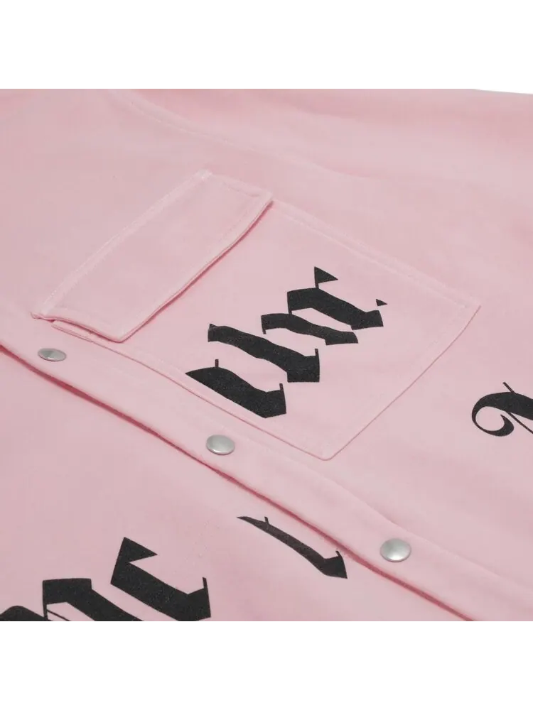 Рубашка Palm Angels Broken Logo Button Down Shirt 'Pink/Black' — изображение 3 из 3, розовый