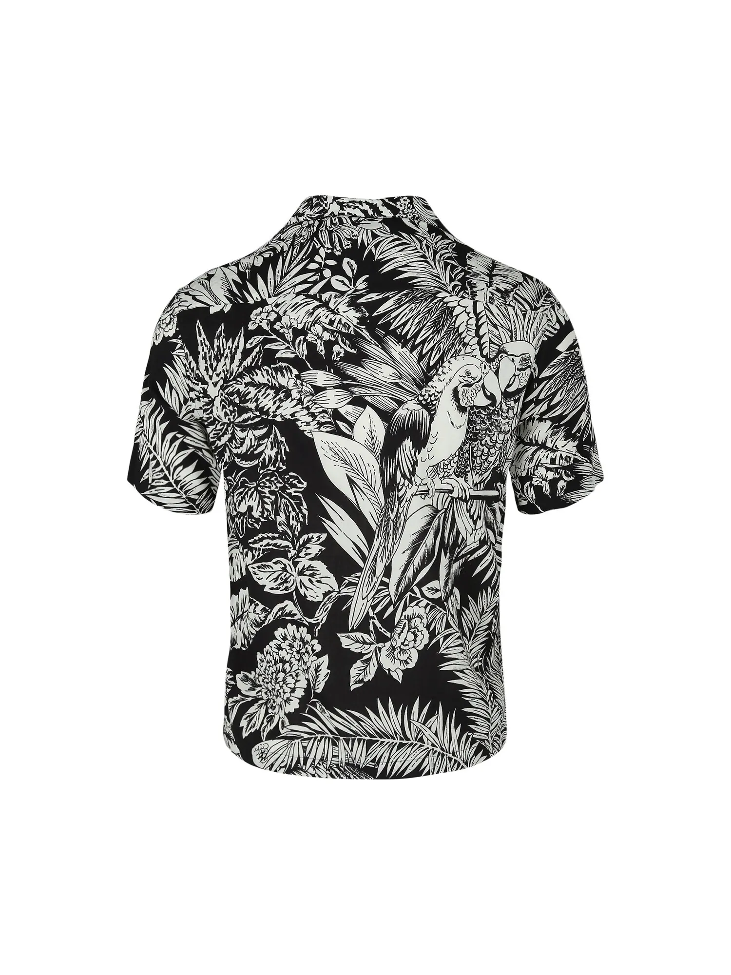Рубашка для боулинга Palm Angels Jungle Parrots — изображение 2 из 3, черный/белый