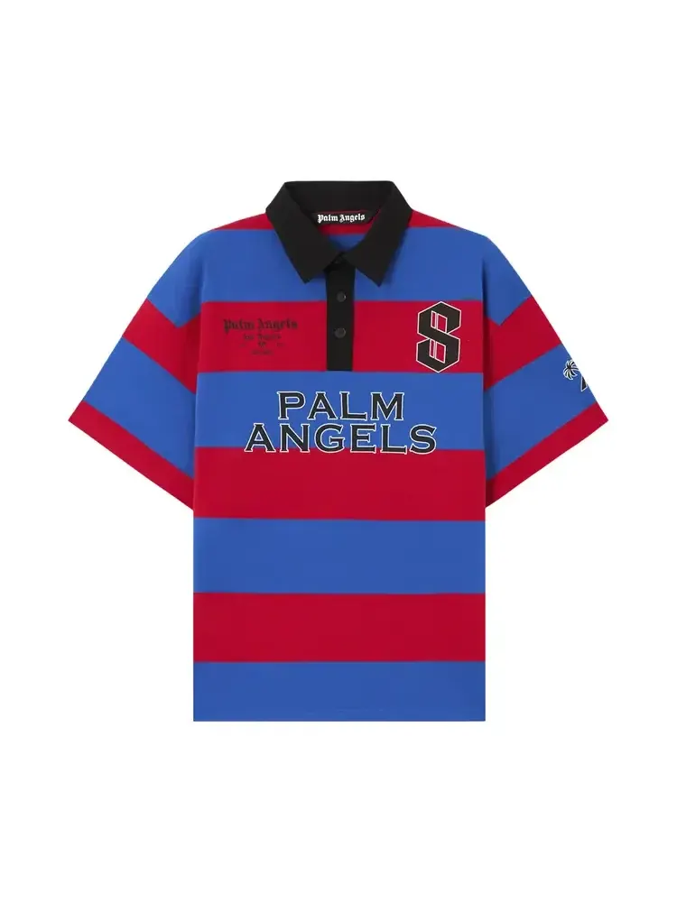 Поло с коротким рукавом Palm Angels CB Palm Sport Stripes — изображение 1 из 1, красный