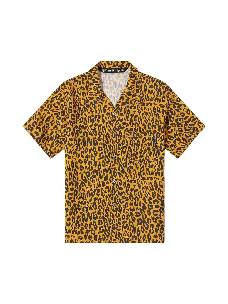 Рубашка Palm Angels Cheetah Bowling Shirt 'Orange' — изображение 1 из 1, оранжевый