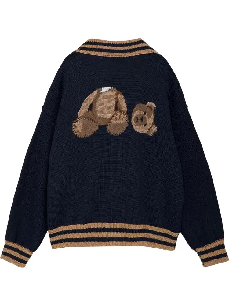 Кардиган Palm Angels Bear Cardigan 'Black/Brown' — изображение 2 из 2, черный