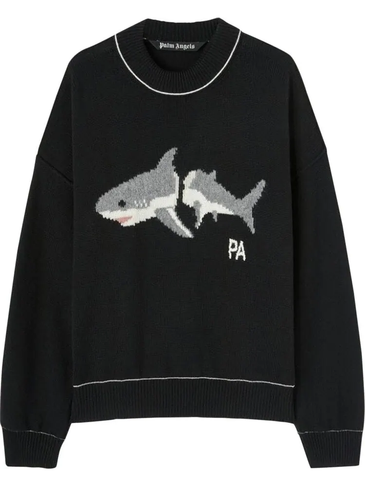 Свитер Palm Angels Shark Sweater 'Black' — изображение 1 из 1, черный