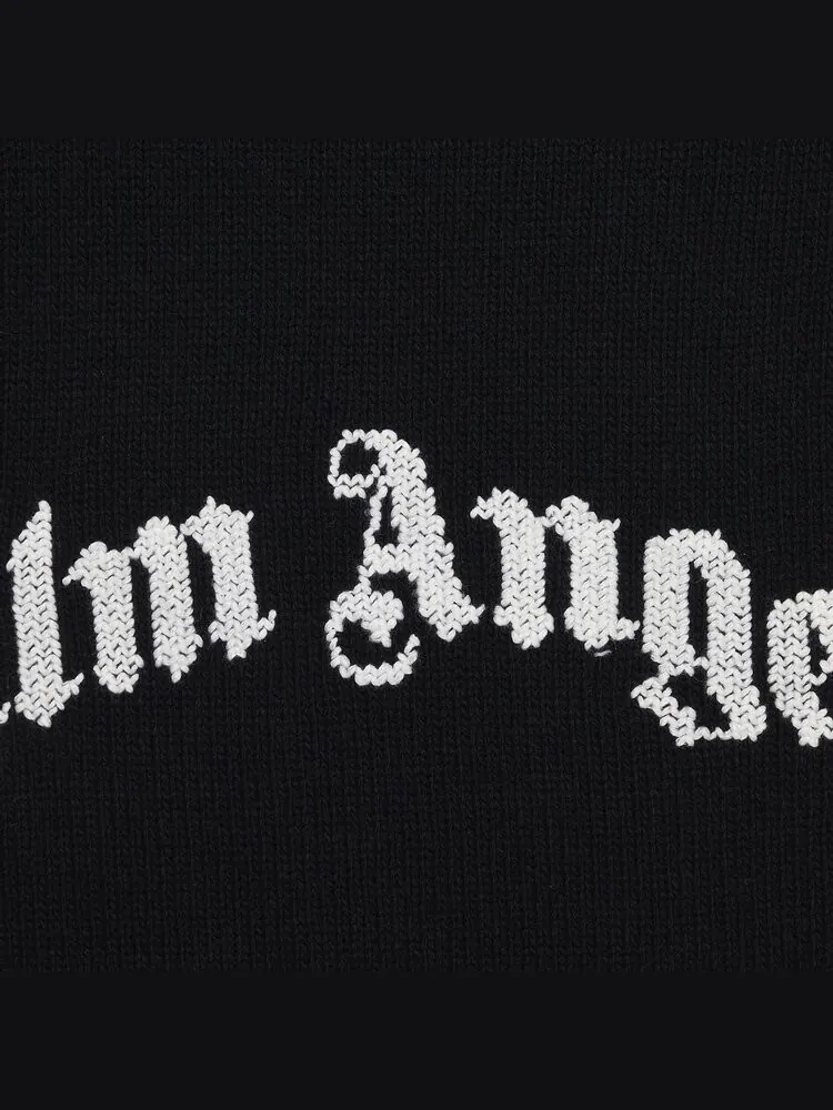Свитер Palm Angels Rec Logo Sweater 'Black/White' — изображение 3 из 3, черный