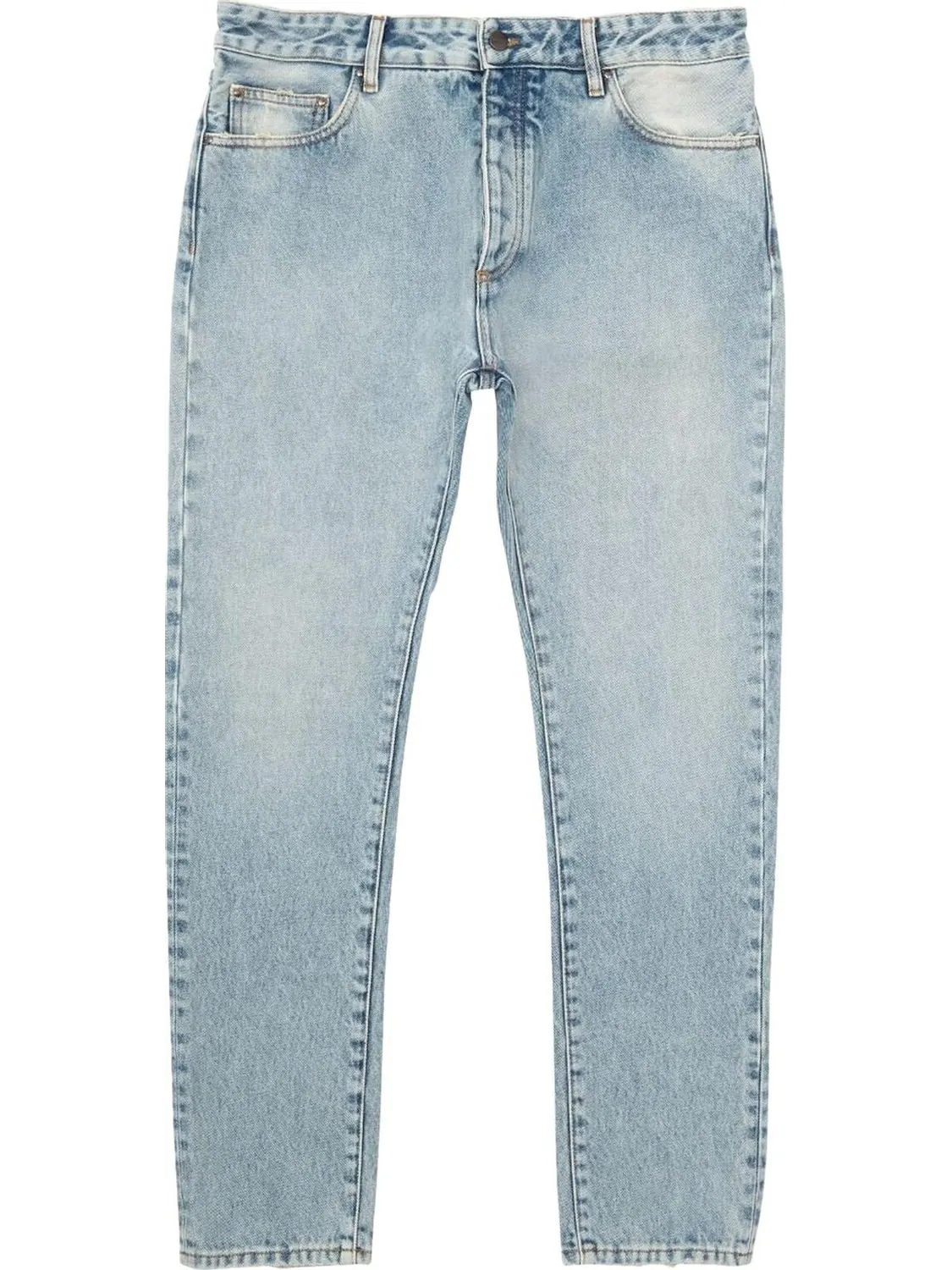 Джинсы Palm Angels Straight Curved Logo Jeans 'Light/Blue' — изображение 1 из 2, синий