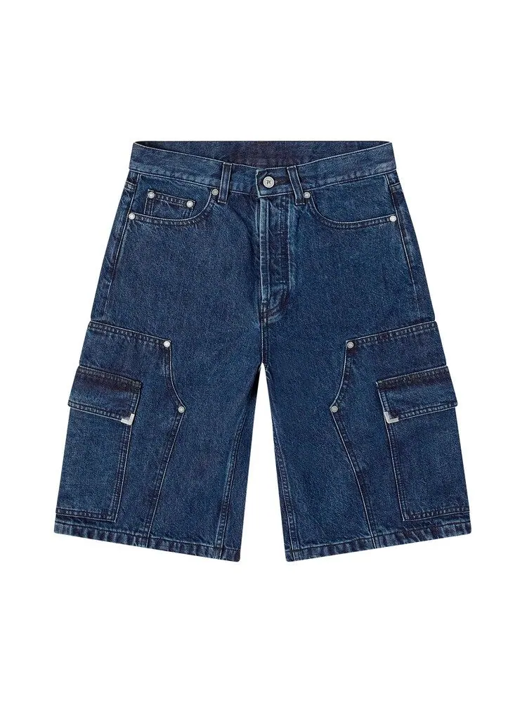 Шорты Palm Angels Metal Frame Cargo Denim Shorts — изображение 1 из 1, синий