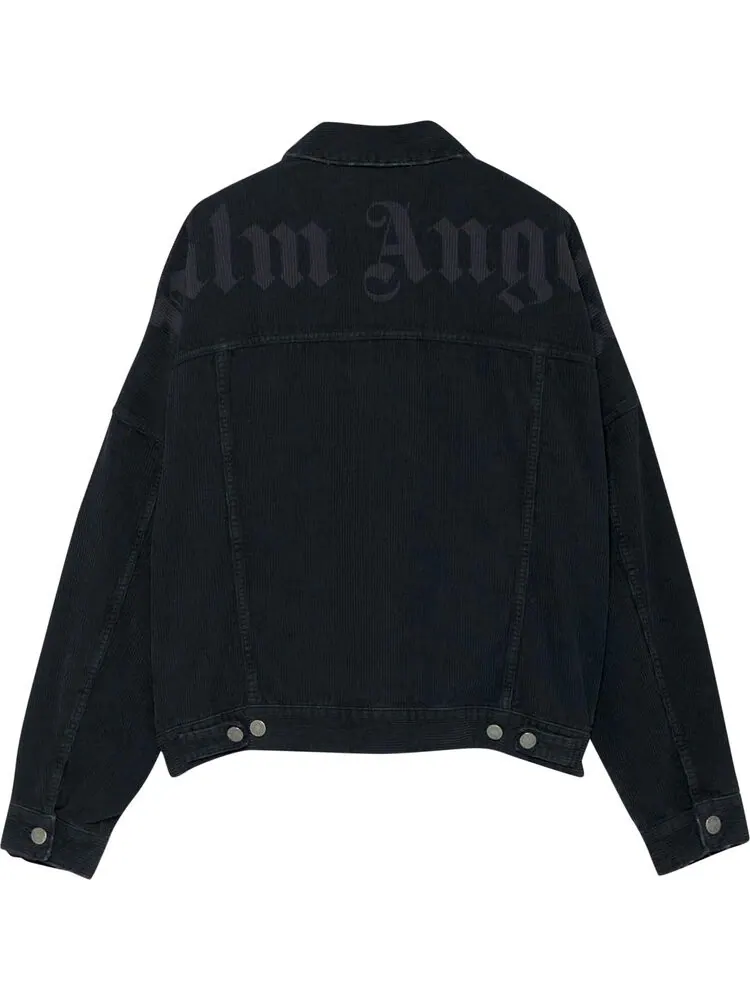 Куртка Palm Angels Corduroy Logo Denim Jacket 'Black' — изображение 2 из 2, черный