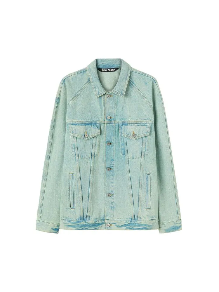 Куртка Palm Angels Overdyed Logo Denim Jacket — изображение 1 из 1, мята