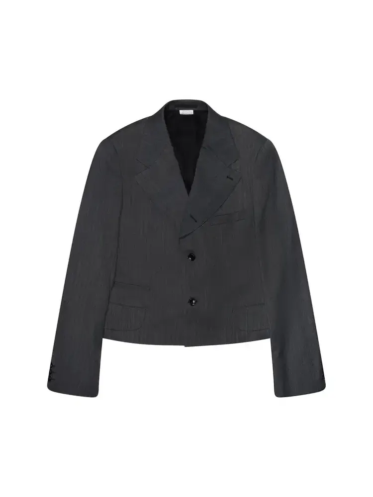 Укороченный однобортный пиджак Comme des Garçons Homme Plus — серый