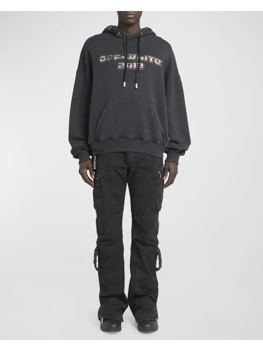 Худи с капюшоном с двойным шнурком Off-White Digit Bacchus — изображение 1 из 5, черный мульти