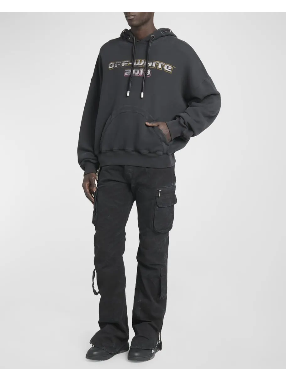 Худи с капюшоном с двойным шнурком Off-White Digit Bacchus — изображение 3 из 5, черный мульти