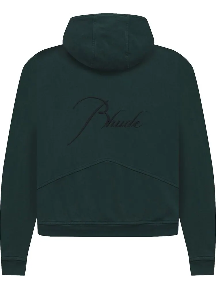 Худи Rhude Full Zip Hoodie 'Emerald Green' — изображение 2 из 2, зеленый