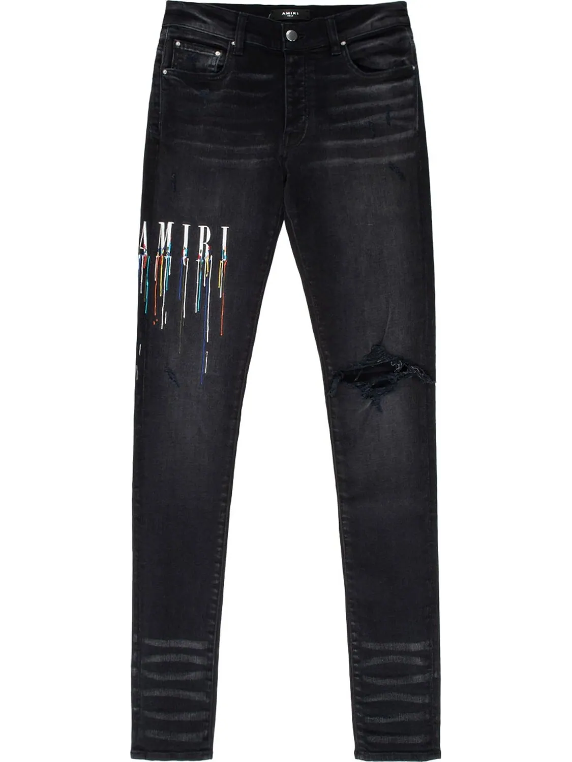 Джинсы Amiri Paint Drip Logo Jean 'Aged Black'