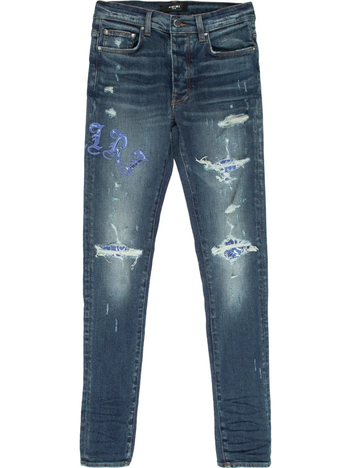 Джинсы Amiri Skinny Old English Logo Jean 'Deep Classic'