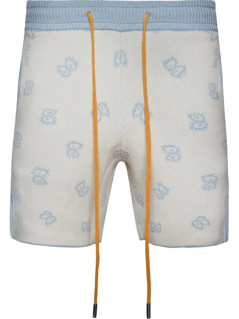 Шорты Rhude Banco Knit Short 'Stone Blue/Ivory'
