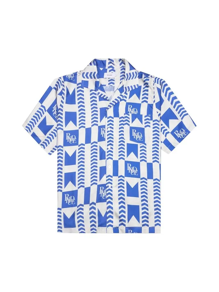 Рубашка Rhude Grasse Silk 'Blue/Ivory'