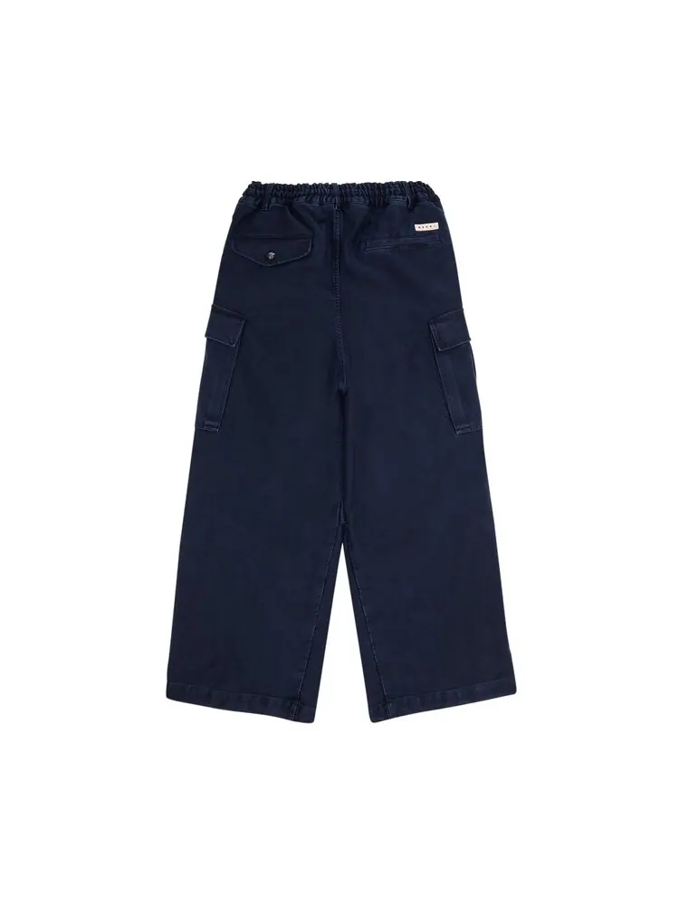 Брюки Marni Garment Dyed Compact Moleskine Satin Trousers — изображение 2 из 3, светлый темно-синий